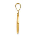 14k Polished and Satin Hollow HOLY COMMUNION Medal Round Pendant - Image 2
