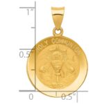 14k Polished and Satin Hollow HOLY COMMUNION Medal Round Pendant - Image 4