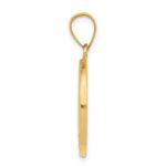 14k Polished and Satin Hollow CONFIRMATION with Cross Medal Round Pendant - Image 2