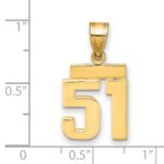 14k Small Polished Number 51 Charm - Image 2