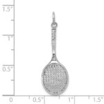14k White Gold Tennis Racquet Charm - Image 4