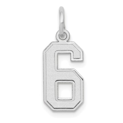 14kw Small Satin Number 6 Charm