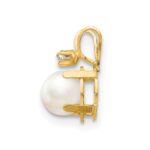 14k Diamond and 4.5mm June/Freshwater Cultured Pearl Birthstone Pendant - Image 2