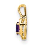14k 6x4 Oval February/Amethyst and Diamond Heart Pendant - Image 2