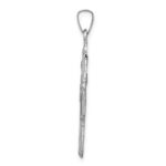 14k White Gold Polished and Satin Four-Way Medal Pendant - Image 2
