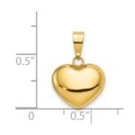 14K Polished 3-D Puffed Heart Pendant - Image 3
