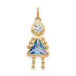 14k March Girl Synthetic Birthstone Charm