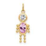14k June Boy Synthetic Birthstone Charm