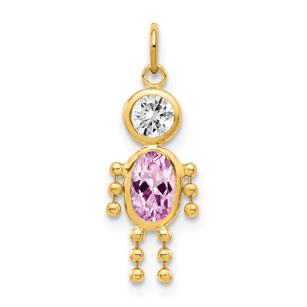 XCK167.jpg 14k June Boy Synthetic Birthstone Charm - Image 1