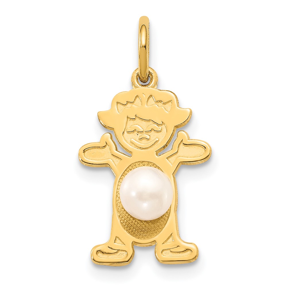 XCK20.jpg 14K Girl Charm 4mm Freshwater Cultured Pearl-June - Image 1