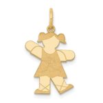 14k The Kids Small Ballet Girl Engravable Kiss Charm