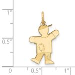 14k The Kids Small Patches Boy Engravable Kiss Charm - Image 3
