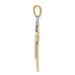14k Two-tone The Kids Medium Boy with Hat on Left Engravable Kiss Charm - Image 2