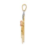 14k Tri-color The Kids Big Boy and Little Girl Engravable Love Charm - Image 2