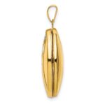 14k with White Rhodium Brushed and Polished Diamond Stars 21mm Oval Locket - Image 2