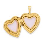 14k Polished .01 carat Diamond Star 16mm Heart Locket - Image 5