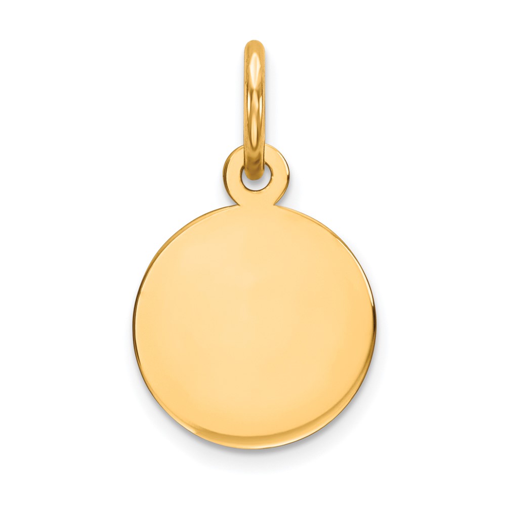 XM134-1.jpg 14k Plain .011 Gauge Round Engravable 10mm Disc Charm - Image 1