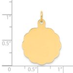 14k .027 Gauge Engravable Round Scalloped 22x19mm Disc Charm - Image 2