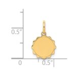 14k .009 Gauge Engravable Round Scalloped 12x10mm Disc Charm - Image 2