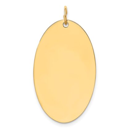 14k Plain .018 Gauge Engravable Elliptical 32x18mm Disc Charm