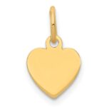 14k Plain .013 Gauge Engravable Heart 11x9mm Disc Charm