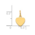 14k Plain .013 Gauge Engravable Heart 11x9mm Disc Charm - Image 2