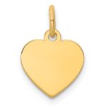 14k Plain .018 Gauge Engravable Heart 12x10mm Disc Charm