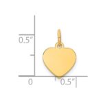 14k Plain .018 Gauge Engravable Heart 12x10mm Disc Charm - Image 2