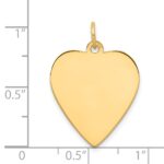 14k Plain .035 Gauge Engravable Heart 24x21mm Disc Charm - Image 2