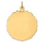 14k Plain with Fancy Edge .013 Gauge Engravable Round 29x26mm Disc Charm - Image 3