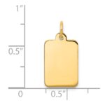 14k Plain .009 Gauge Rectangular Engravable 17x10mm Disc Charm - Image 2
