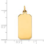 14k Plain .009 Gauge Engravable Rectangular 25x11mm Disc Charm - Image 2