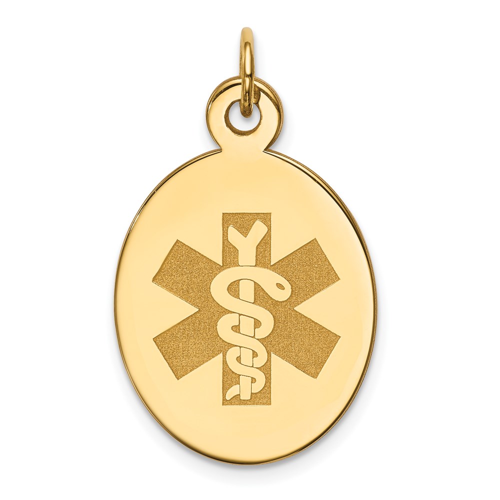 XM414N.jpg 14k 23x16.5mm Oval Non-enameled Medical Jewelry Pendant - Image 1