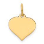 14k Plain .011 Gauge Engraveable Heart 14x12mm Disc Charm