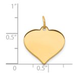 14k Plain .035 Gauge Engraveable Heart 16x17mm Disc Charm - Image 2