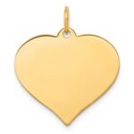 14k Plain .018 Gauge Engraveable Heart 21x20mm Disc Charm