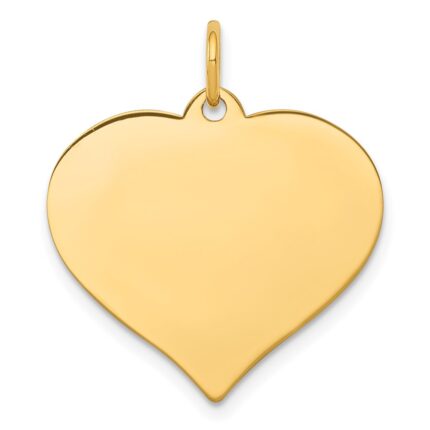 14k Plain .027 Gauge Engraveable Heart 21x20mm Disc Charm
