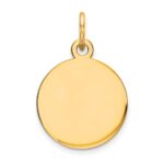 14K Plain .009 Gauge Round Engravable 11mm Disc Charm