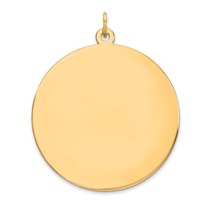 14k Plain .013 Gauge Round Engravable 32mm Disc Charm