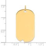14k Plain .011 Gauge Engravable 34x19mm Dog Tag with Notch Disc Charm - Image 2