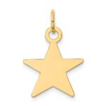 14K Plain .011 Gauge Engravable Star 17x15mm Disc Charm