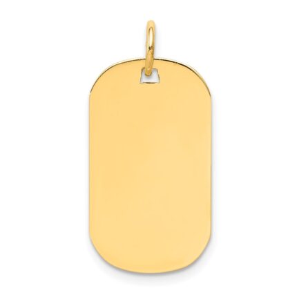 14k Plain .018 Gauge Engraveable 23x13mm Dog Tag Disc Charm
