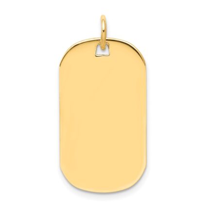 14k Plain .018 Gauge Engraveable 25x14mm Dog Tag Disc Charm