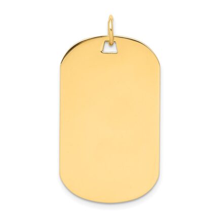 14k Plain .035 Gauge Engraveable 32x19mm Dog Tag Disc Charm