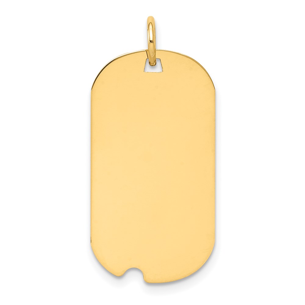 XM560-2.jpg 14k Plain .011 Gauge Engraveable 26x15mm Dog Tag with Notch Disc Charm - Image 1