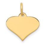 14k Plain .011 Gauge Engraveable Heart 12x14mm Disc Charm - Image 2