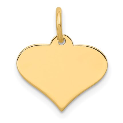 14k Plain .027 Gauge Engraveable Heart 12x14mm Disc Charm