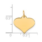 14k Plain .009 Gauge Engraveable Heart 13x16mm Disc Charm - Image 2