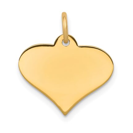 14k Plain .011 Gauge Engraveable Heart 19x21mm Disc Charm