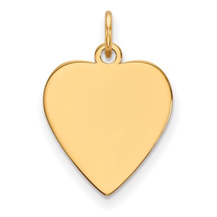14k Plain .035 Gauge Heart Engravable 17x16.5mm Disc Charm